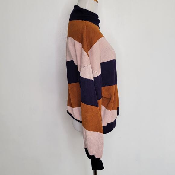 Eloquii Elements Chevron Sweater Colorblock Turtleneck Dolman Women 14/16 - Picture 3 of 12